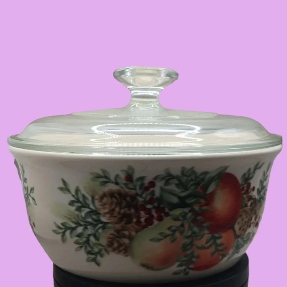 Lenox williamsburg boxwood& pine 1.5 qt round casserole